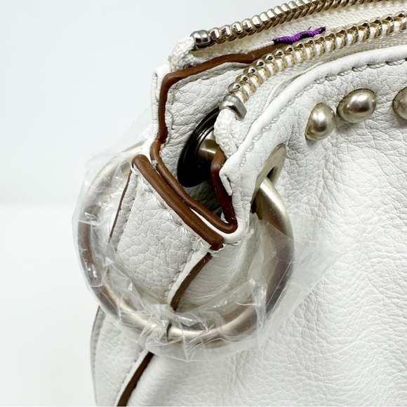 Guess Satchel Crossbody Leather Studded Shoulder Bag Tote w/ Fringe Tassel Charm - Picture 6 of 14